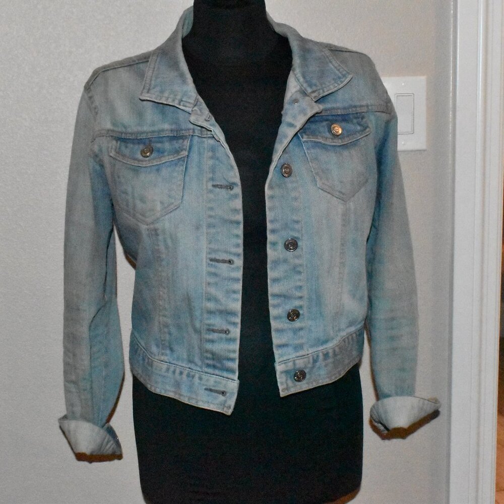 Bitten Sarah Jessica Parker Blue Jean Jacket Size L - Picture 2 of 4